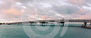 Overseas Highway at sunset in Islamorada islands of the Florida Keys photo