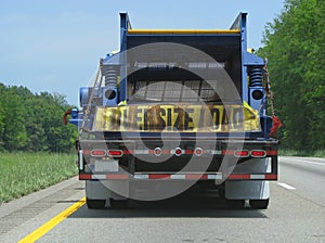 Oversize load on a truck