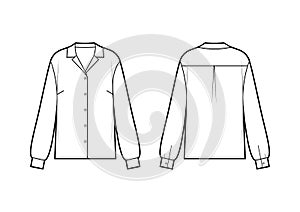 Oversize sleeved blouses for lady. Vector illustration photo