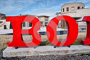 Oversized letter in a business park on Boise Idaho