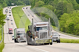 Oversized Load Traveling Down Highway