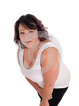 Oversized woman bending forwards photo