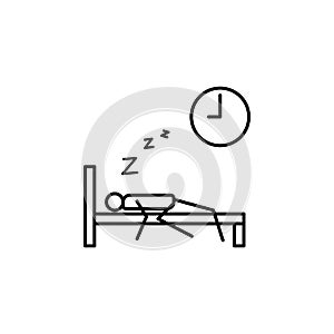 oversleep work outline icon. Element of lazy person icon for mobile concept and web apps. Thin line icon oversleep work can be use