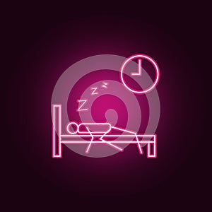 oversleep work outline icon. Elements of Lazy in neon style icons. Simple icon for websites, web design, mobile app, info graphics