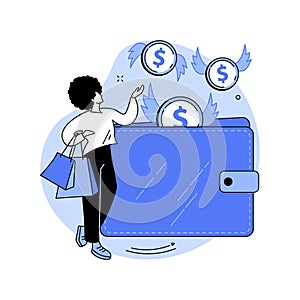 Overspending abstract concept vector illustration.