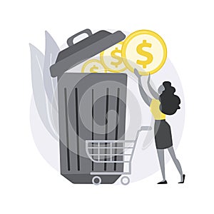 Overspending abstract concept vector illustration.