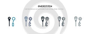 Overstitch icon in different style vector illustration. two colored and black overstitch vector icons designed in filled, outline