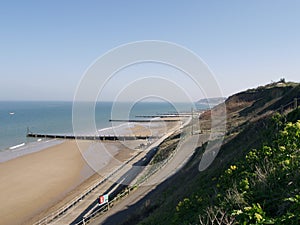 Overstrand Beach, Cromer, Norfolk from the Clifftops.