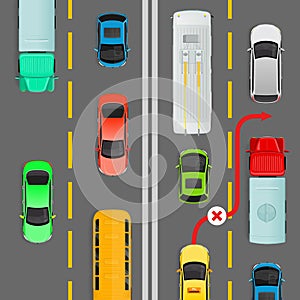 Overtaking in Dense Traffic Flow Vector Diagram