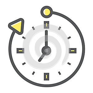 Overtime colorful line icon, business and clock