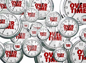 Overtime Extra Added Bonus Work Clocks Flying