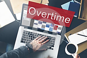 Overtime Hard Working Overload Concept photo