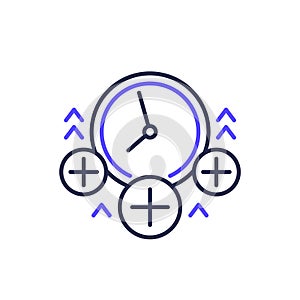 overtime icon, working over time line vector