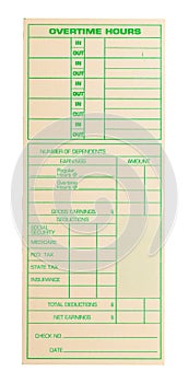 Overtime Punch Card