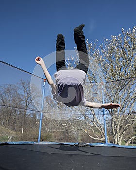 Overturn on trampoline