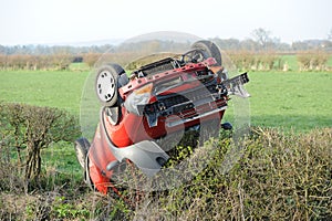 Overturned car