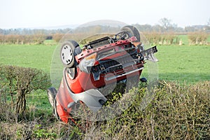 Overturned car