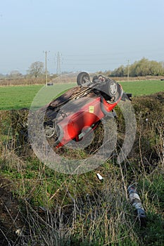 Overturned car