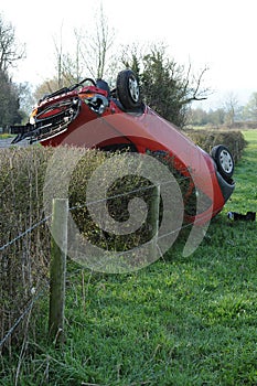 Overturned car