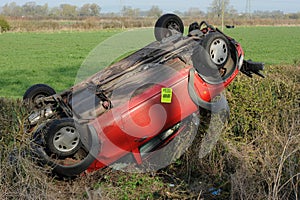 Overturned car