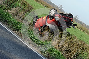 Overturned car
