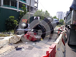 Overturned car