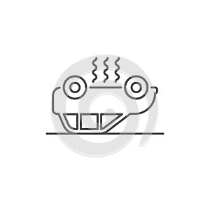 Overturned car vector icon filled flat sign for mobile concept and web design car accident glyph