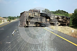 Overturned Truck