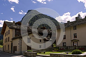 overview of an alpine village in Valsesia, Piedmont, Italy photo