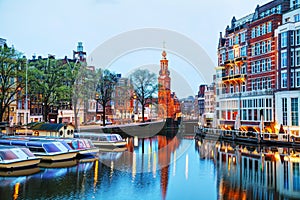 Overview of Amsterdam with Munttoren