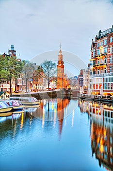 Overview of Amsterdam with Munttoren