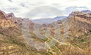 Overview of Apache trail scenic drive, Arizona