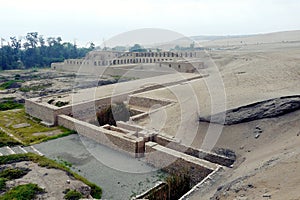 Overview of the Archaeological Sanctuary of Pachac mac, Lima, Peru