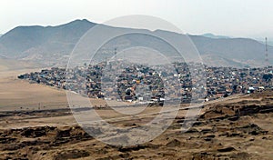 Overview of the Archaeological Sanctuary of Pachac mac, Lima, Peru