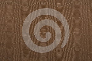 Overview of beautiful brown fabric with wavy textile texture background