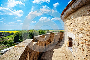 Overview from Blandy castle tower over surrounding fields