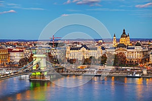 Overview of Budapest with St Stephen (St Istvan) Basilica