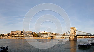 Overview of Budapest with Szechenyi chain bridge