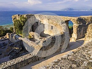 Catullus Caves ruins, roman villa in Sirmione, Lake Garda, Italy