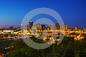 Overview of downtown St. Paul, MN