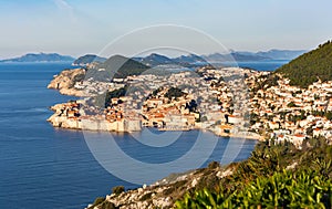 Overview of dubrovnik bay croatia