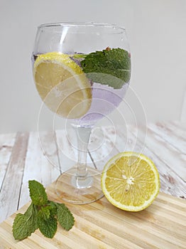Overview of a Glass of gin photo
