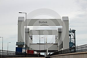 Overview of highway A15 at the Botlek bridge botlekbrug in dutch which is famous by lot of malfunction