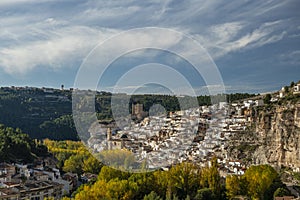 Overview of the hilltop town of Alcala del Jucar