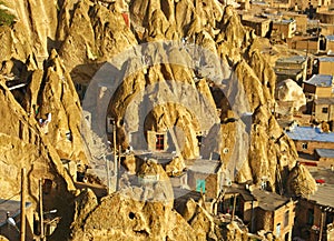 Overview of Kandovan village rock houses , Tabriz , Iran photo