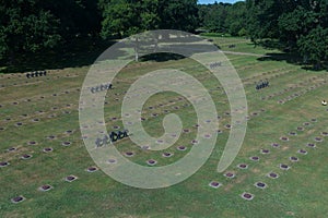 Overview of La Cambe German war cemetery, Normandy, France