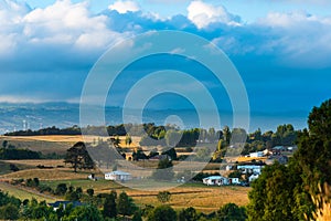 Overview of Meadows around Chonchi, Chiloe Island