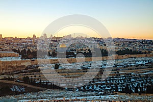 Overview of Old City in Jerusalem, Israel