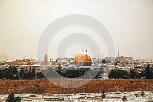 Overview of Old City in Jerusalem, Israel