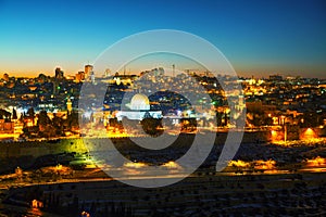 Overview of Old City in Jerusalem, Israel